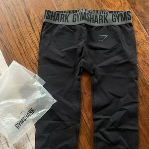 Gymshark Charcoal and Black Waistband Leggings